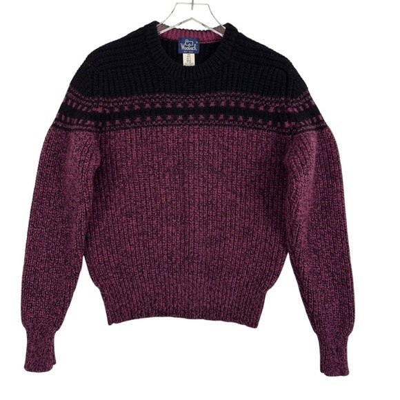 Vintage 80s Woolrich Highland Fair Isle Nordic Wool Sweater Mens Size M - Picture 8 of 8